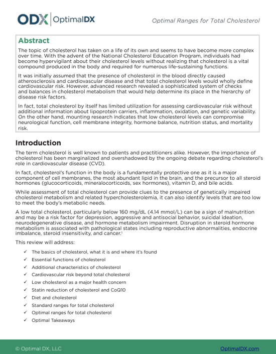 Total Cholesterol - An ODX Monograph