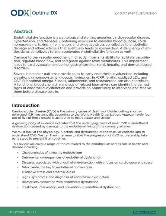 Endothelial Dysfunction - An ODX White Paper