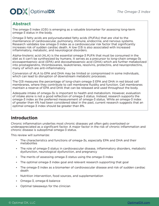 Omega 3 Index  - An ODX Monograph