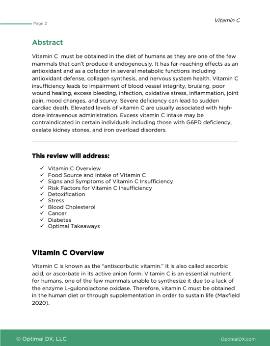 Vitamin C - An ODX Monograph